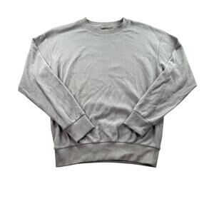 Comfrt Waffle Lounge Long Sleeve S Light Gray Crewneck Relaxed Fit Pullover